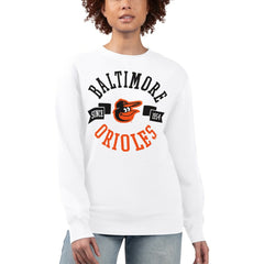 Baltimore Orioles G-III 4Her by Carl Banks Women's Team Logo Fleece Pullover Sweatshirt - White Pullover