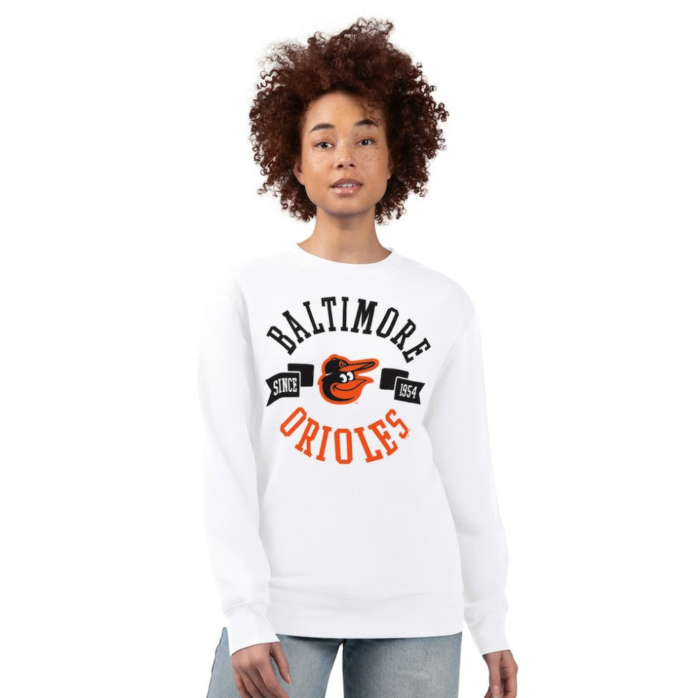 Baltimore Orioles G-III 4Her by Carl Banks Women's Team Logo Fleece Pullover Sweatshirt - White Pullover