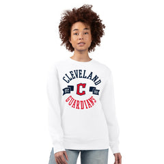 Cleveland Guardians G-III 4Her by Carl Banks Women's Team Logo Fleece Pullover Sweatshirt - White Pullover