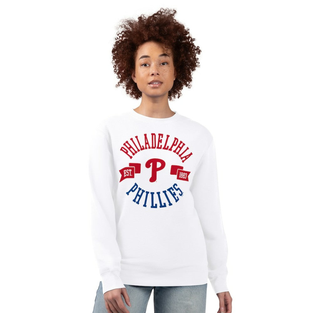Philadelphia Phillies G-III 4Her by Carl Banks Women's Team Logo Fleece Pullover Sweatshirt - White Pullover