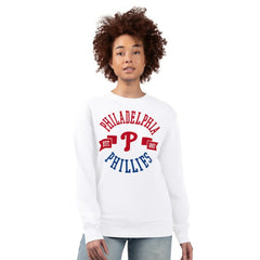 Philadelphia Phillies G-III 4Her by Carl Banks Women's Team Logo Fleece Pullover Sweatshirt - White Pullover