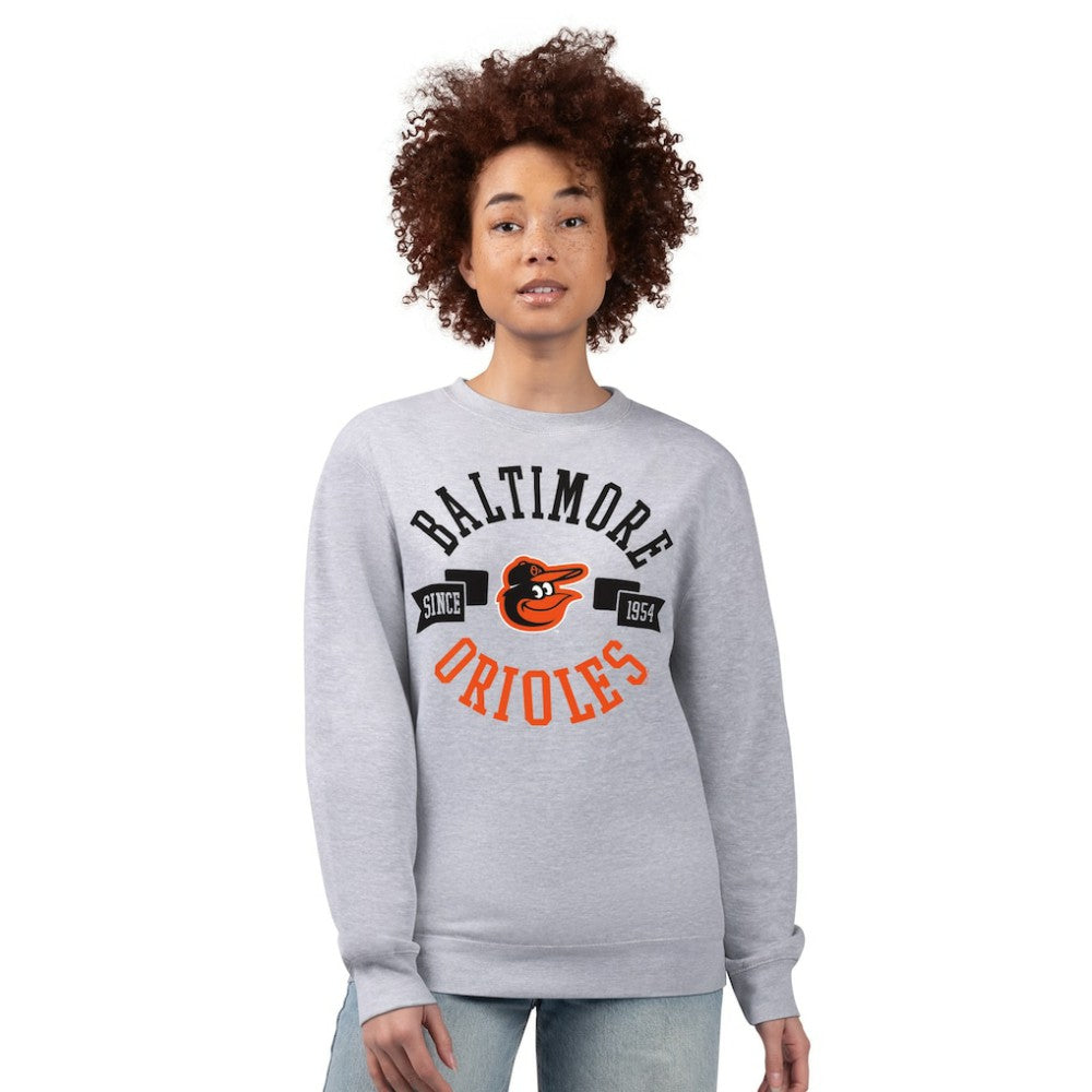 Baltimore Orioles G-III 4Her by Carl Banks Women's Team Logo Fleece Pullover Sweatshirt - Heather Gray Pullover