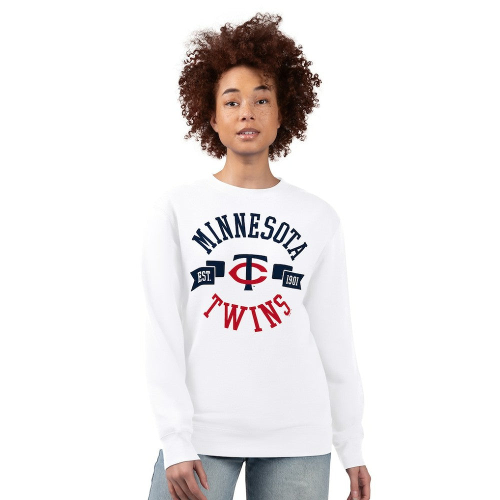 Minnesota Twins G-III 4Her by Carl Banks Women's Team Logo Fleece Pullover Sweatshirt - White Pullover