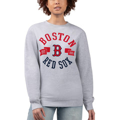 Boston Red Sox G-III 4Her by Carl Banks Women's Team Logo Fleece Pullover Sweatshirt - Heather Gray Pullover