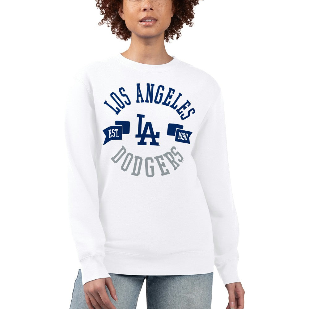 Los Angeles Dodgers G-III 4Her by Carl Banks Women's Team Logo Fleece Pullover Sweatshirt - White Pullover