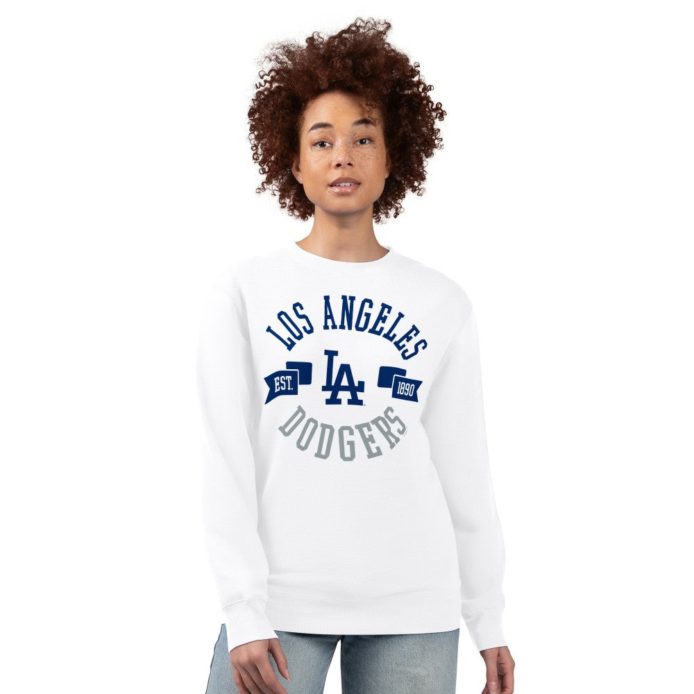 Los Angeles Dodgers G-III 4Her by Carl Banks Women's Team Logo Fleece Pullover Sweatshirt - White Pullover