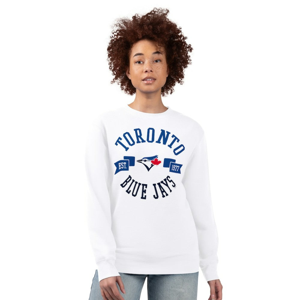 Toronto Blue Jays G-III 4Her by Carl Banks Women's Team Logo Fleece Pullover Sweatshirt - White Pullover