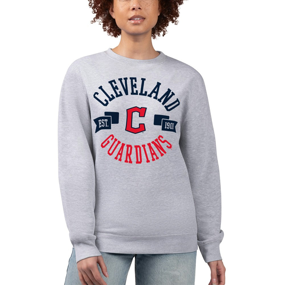 Cleveland Guardians G-III 4Her by Carl Banks Women's Team Logo Fleece Pullover Sweatshirt - Heather Gray Pullover
