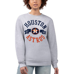 Houston Astros G-III 4Her by Carl Banks Women's Team Logo Fleece Pullover Sweatshirt - Heather Gray Pullover
