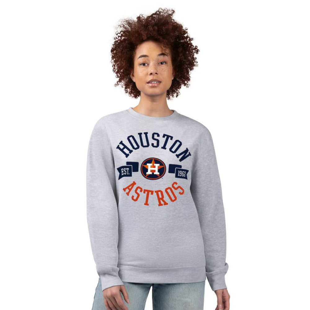 Houston Astros G-III 4Her by Carl Banks Women's Team Logo Fleece Pullover Sweatshirt - Heather Gray Pullover