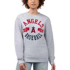 Los Angeles Angels G-III 4Her by Carl Banks Women's Team Logo Fleece Pullover Sweatshirt - Heather Gray Pullover