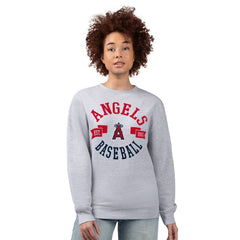 Los Angeles Angels G-III 4Her by Carl Banks Women's Team Logo Fleece Pullover Sweatshirt - Heather Gray Pullover