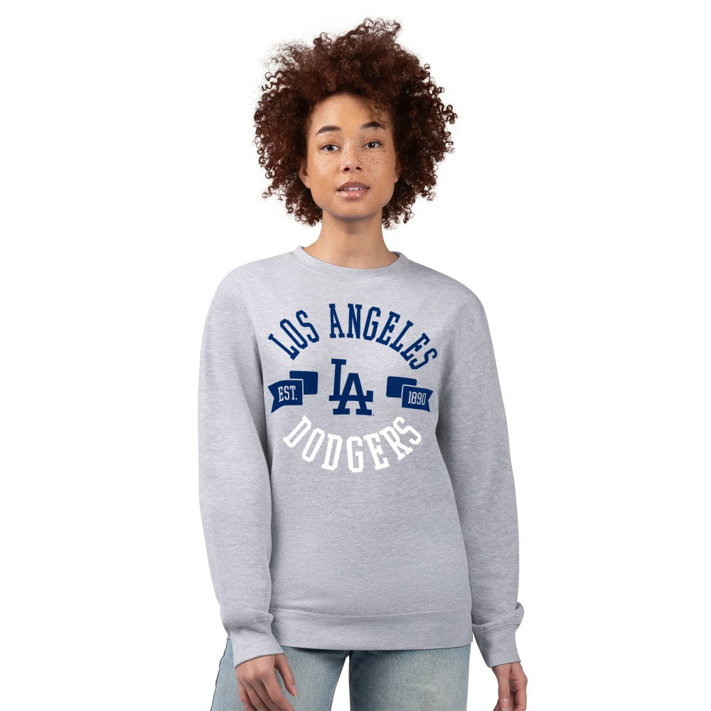 Los Angeles Dodgers G-III 4Her by Carl Banks Women's Team Logo Fleece Pullover Sweatshirt - Heather Gray Pullover
