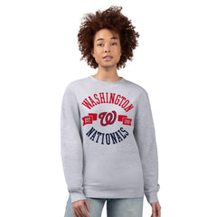 Washington Nationals G-III 4Her by Carl Banks Women's Team Logo Fleece Pullover Sweatshirt - Heather Gray Pullover