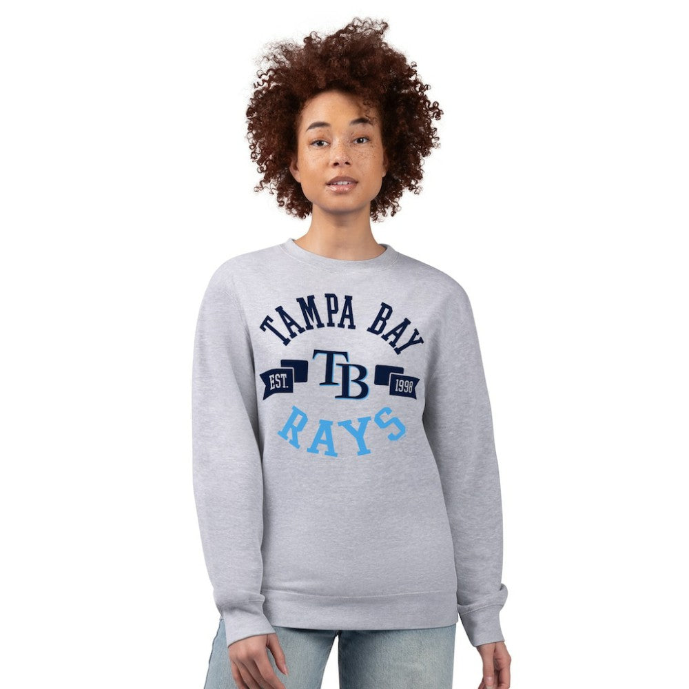 Tampa Bay Rays G-III 4Her by Carl Banks Women's Team Logo Fleece Pullover Sweatshirt - Heather Gray Pullover
