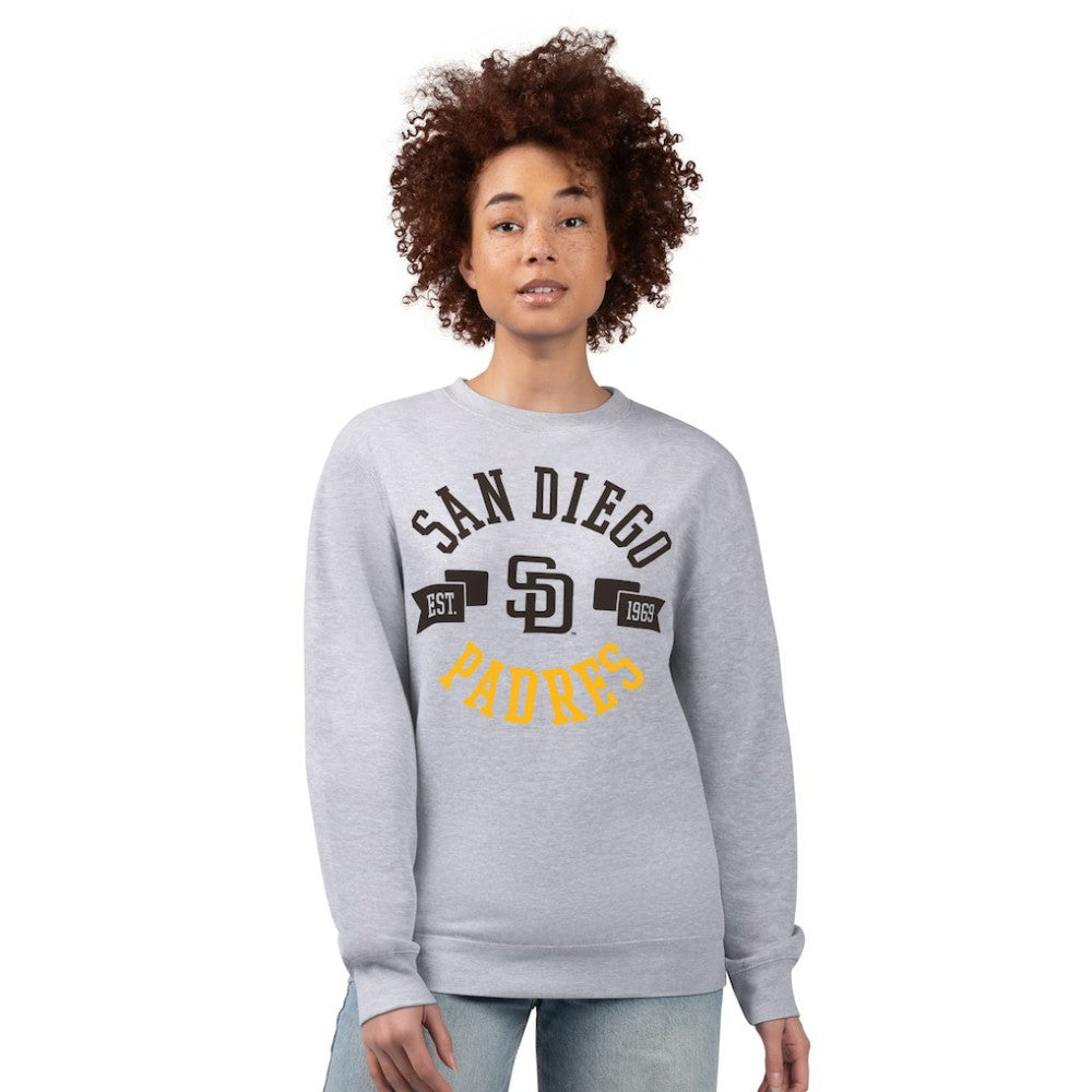 San Diego Padres G-III 4Her by Carl Banks Women's Team Logo Fleece Pullover Sweatshirt - Heather Gray Pullover