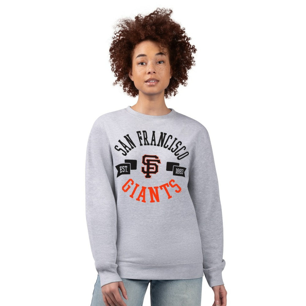 San Francisco Giants G-III 4Her by Carl Banks Women's Team Logo Fleece Pullover Sweatshirt - Heather Gray Pullover