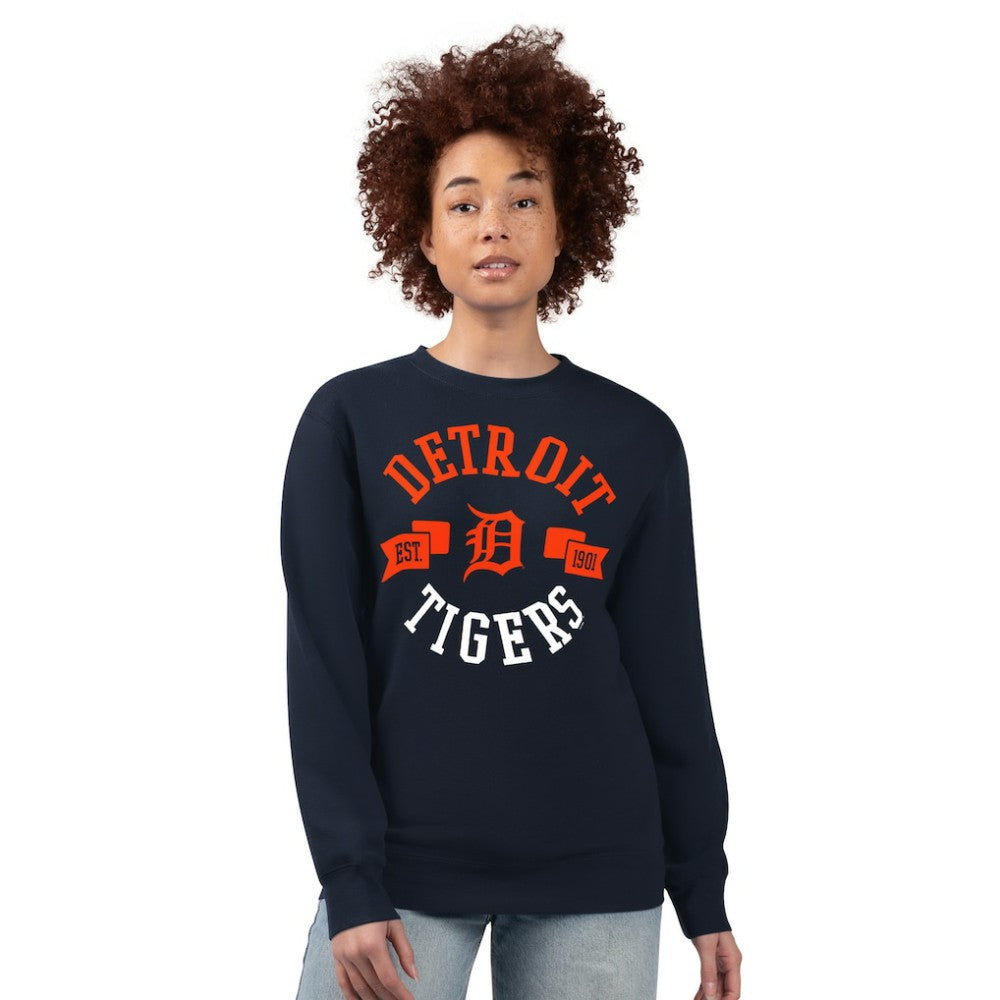 Detroit Tigers G-III 4Her by Carl Banks Women's Team Logo Fleece Pullover Sweatshirt - Navy Pullover