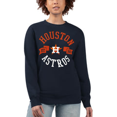 Houston Astros G-III 4Her by Carl Banks Women's Team Logo Fleece Pullover Sweatshirt - Navy Pullover