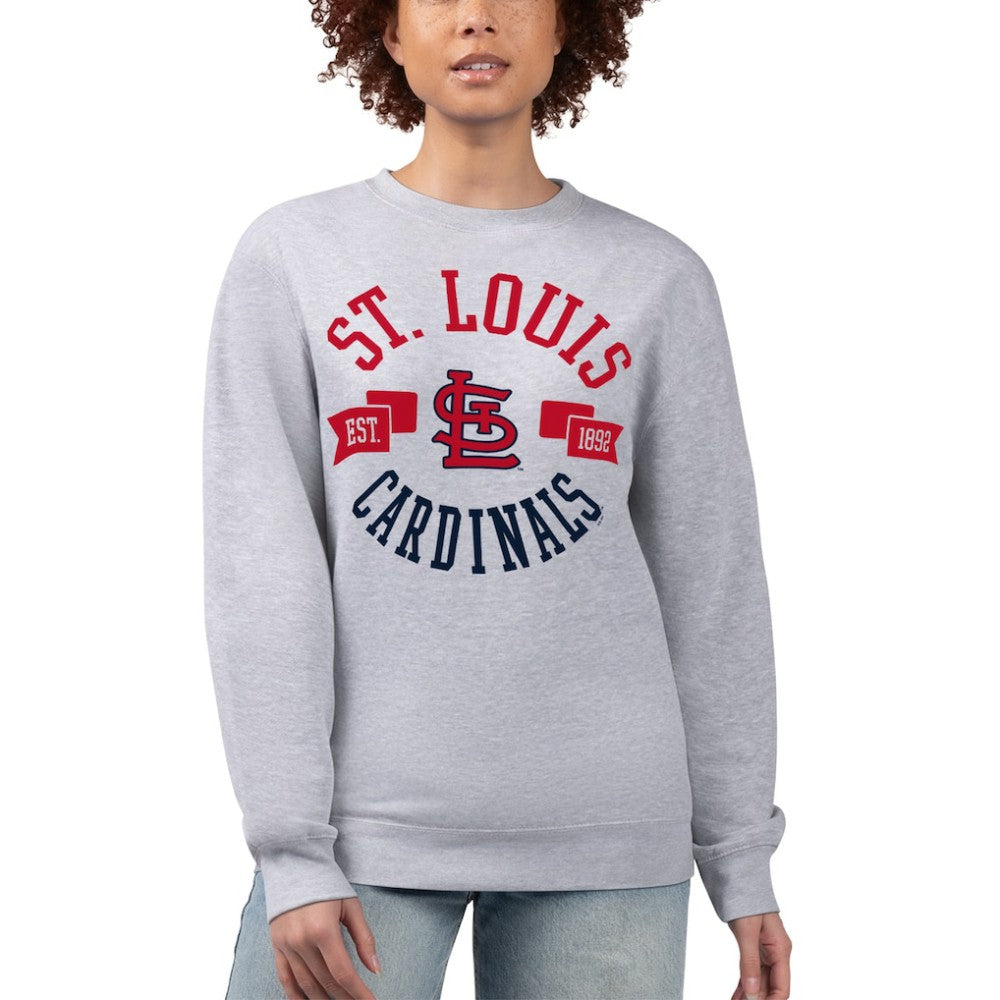 St. Louis Cardinals G-III 4Her by Carl Banks Women's Team Logo Fleece Pullover Sweatshirt - Heather Gray Pullover