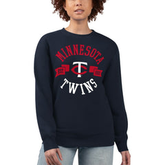 Minnesota Twins G-III 4Her by Carl Banks Women's Team Logo Fleece Pullover Sweatshirt - Navy Pullover