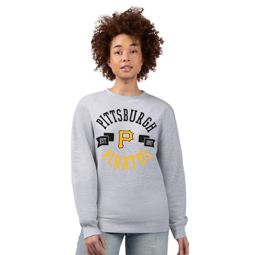 Pittsburgh Pirates G-III 4Her by Carl Banks Women's Team Logo Fleece Pullover Sweatshirt - Heather Gray Pullover