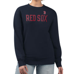 Boston Red Sox G-III 4Her by Carl Banks Women's Dot Print Team Logo Fleece Pullover Sweatshirt - Navy Pullover