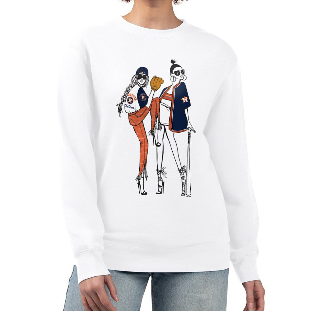 Houston Astros G-III 4Her by Carl Banks Women's Baseball Girls Fleece Pullover Sweatshirt - White Pullover
