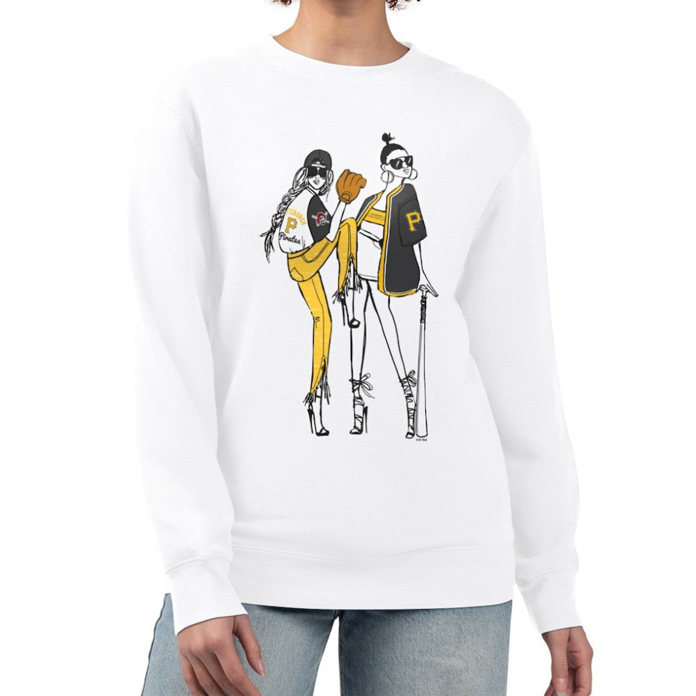 Pittsburgh Pirates G-III 4Her by Carl Banks Women's Baseball Girls Fleece Pullover Sweatshirt - White Pullover