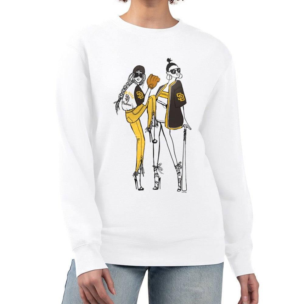 San Diego Padres G-III 4Her by Carl Banks Women's Baseball Girls Fleece Pullover Sweatshirt - White Pullover
