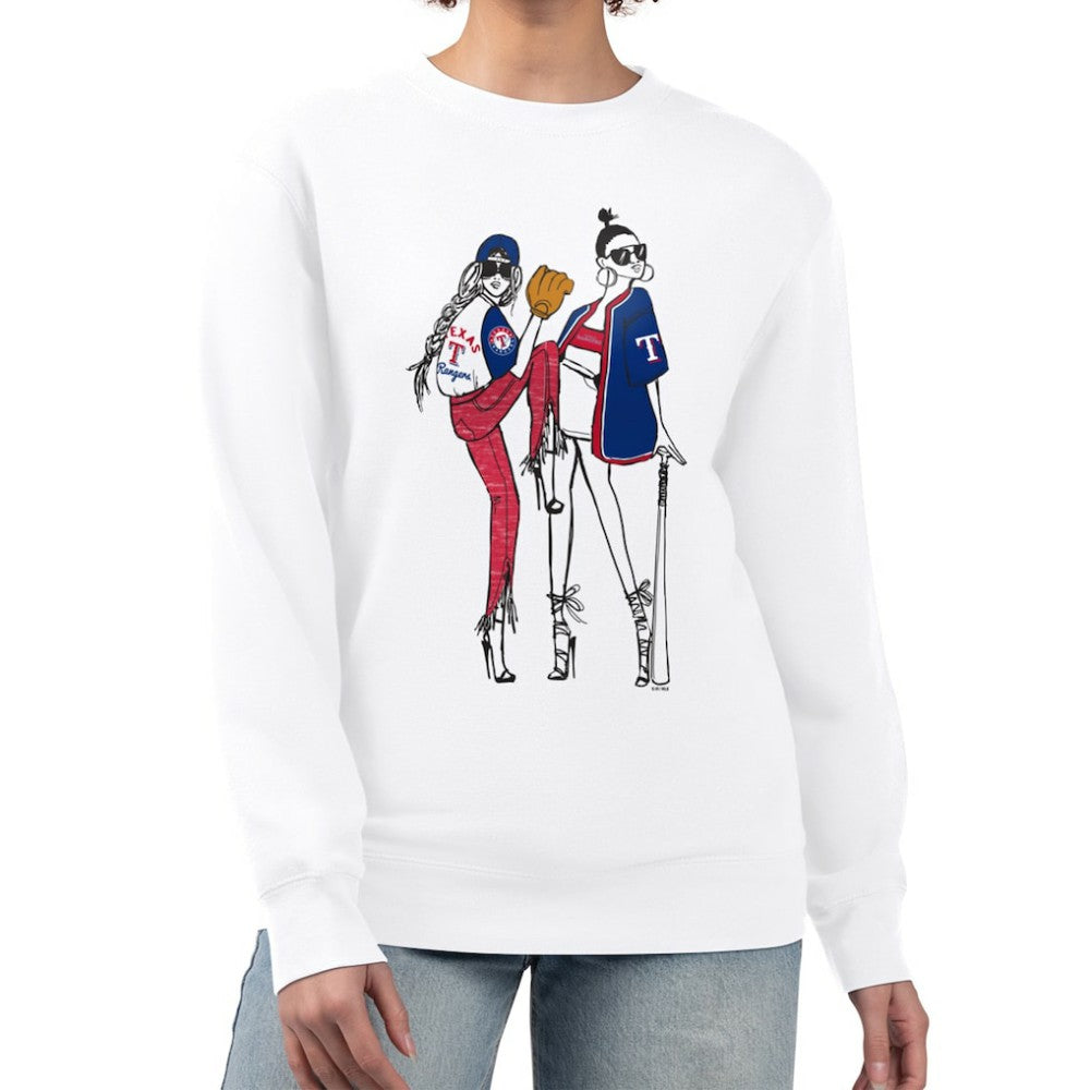 Texas Rangers G-III 4Her by Carl Banks Women's Baseball Girls Fleece Pullover Sweatshirt - White Pullover