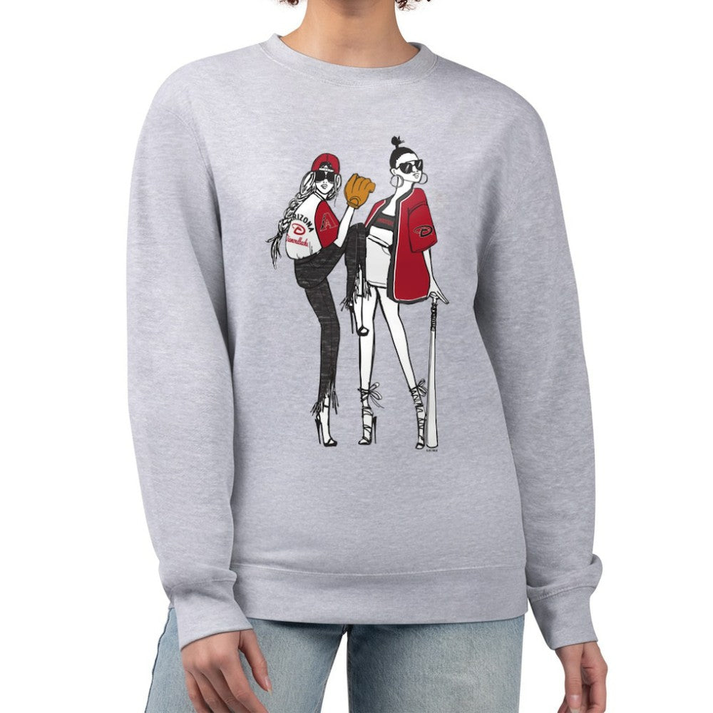Arizona Diamondbacks G-III 4Her by Carl Banks Women's Baseball Girls Fleece Pullover Sweatshirt - Heather Gray Pullover