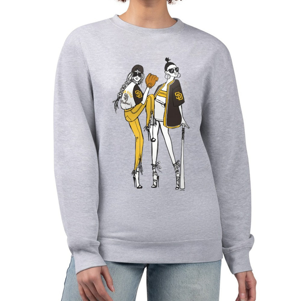 San Diego Padres G-III 4Her by Carl Banks Women's Baseball Girls Fleece Pullover Sweatshirt - Heather Gray Pullover