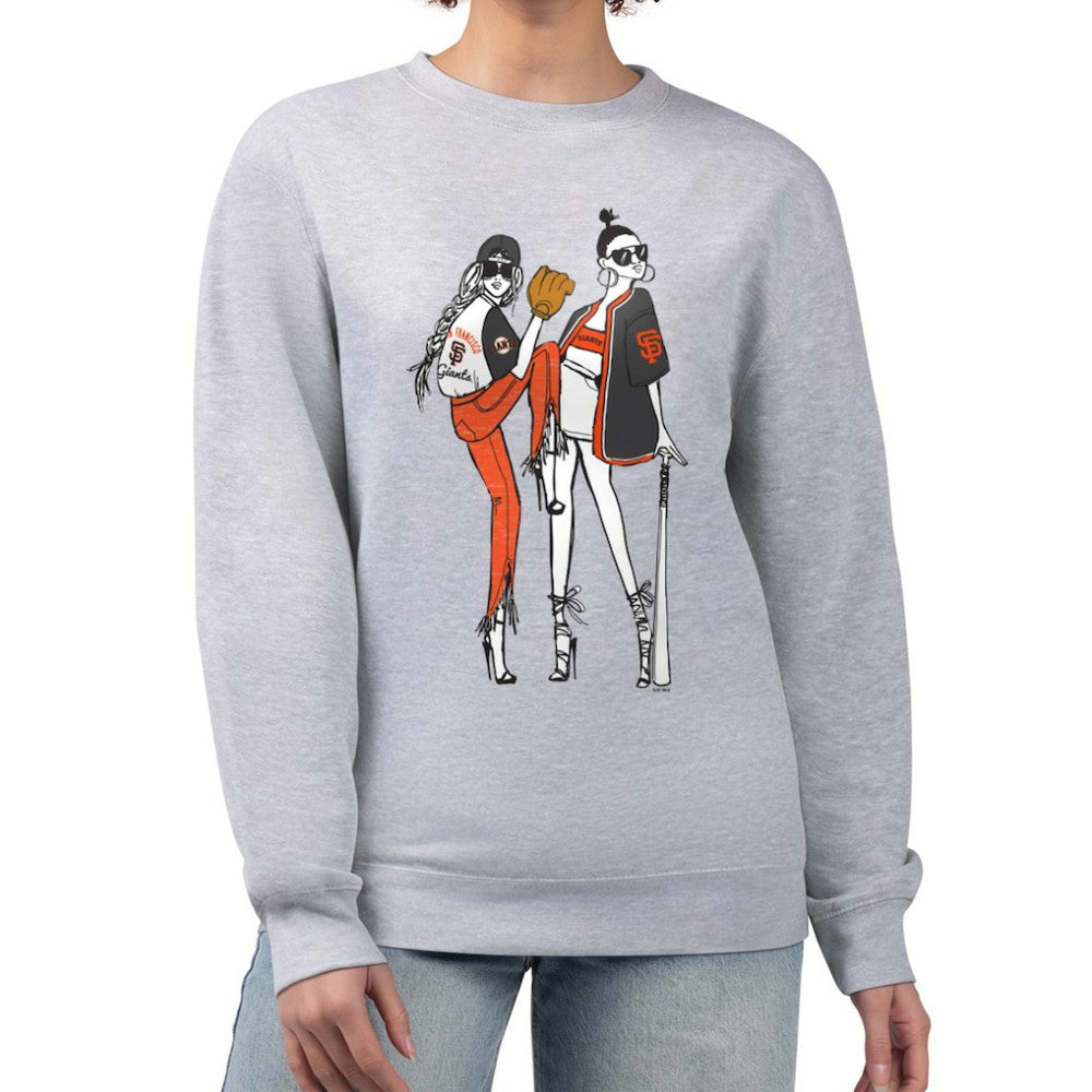 San Francisco Giants G-III 4Her by Carl Banks Women's Baseball Girls Fleece Pullover Sweatshirt - Heather Gray Pullover