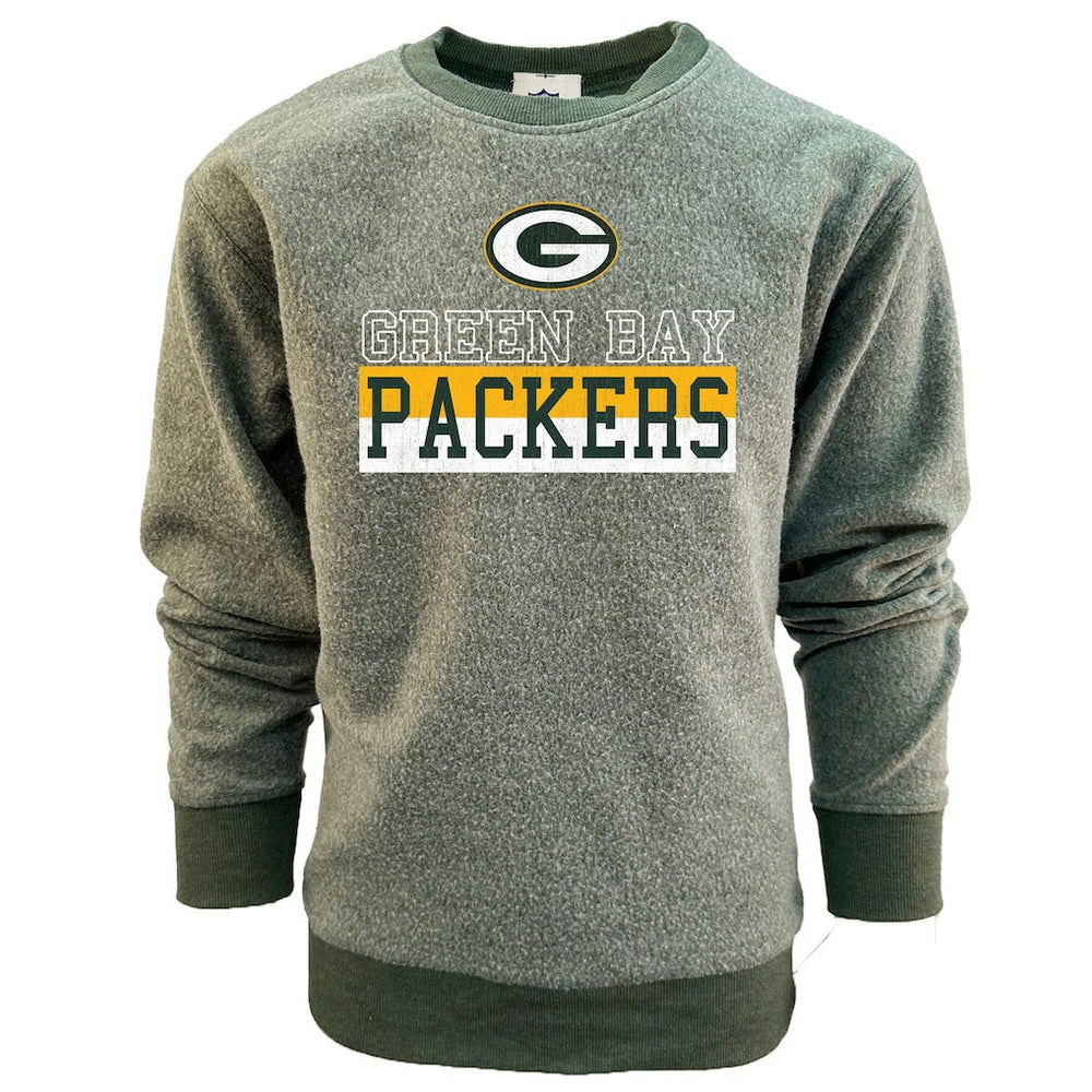 Green Bay Packers Wes & Willy Youth Reversible Fleece Pullover Sweatshirt Green