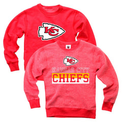 Kansas City Chiefs Wes & Willy Youth Reversible Fleece Pullover Sweatshirt Red