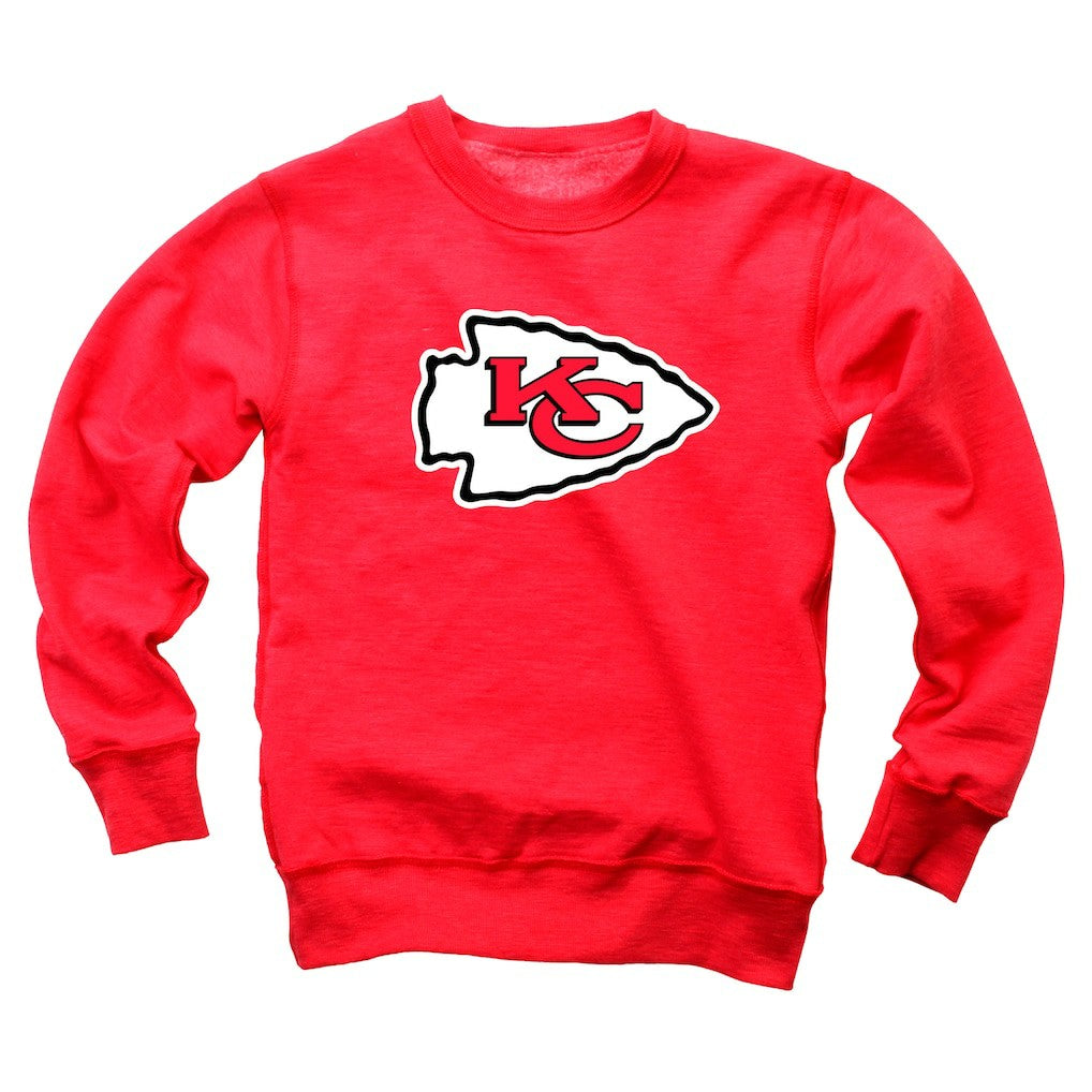 Kansas City Chiefs Wes & Willy Youth Reversible Fleece Pullover Sweatshirt Red