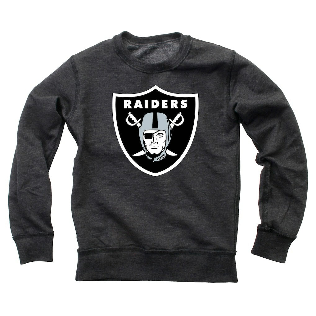 Las Vegas Raiders Wes & Willy Youth Reversible Fleece Pullover Sweatshirt Black