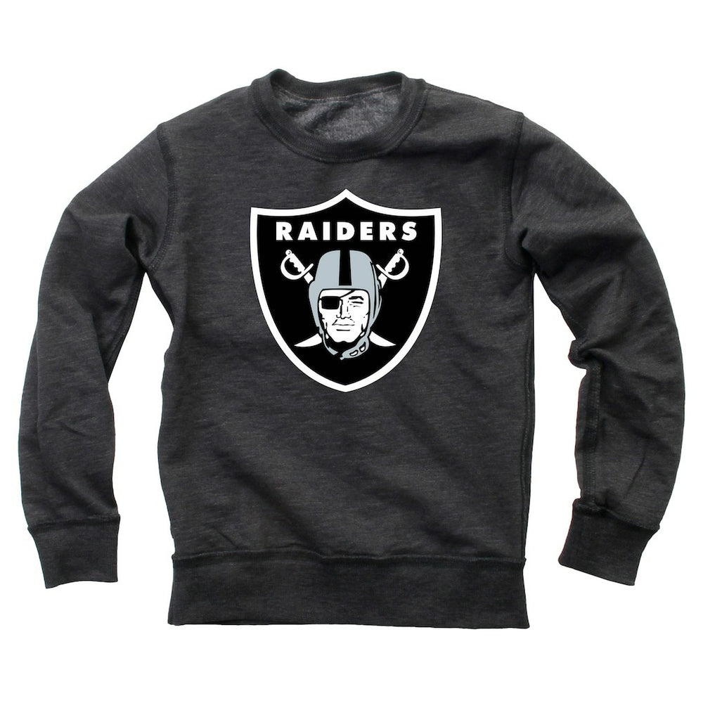 Las Vegas Raiders Wes & Willy Youth Reversible Fleece Pullover Sweatshirt Black