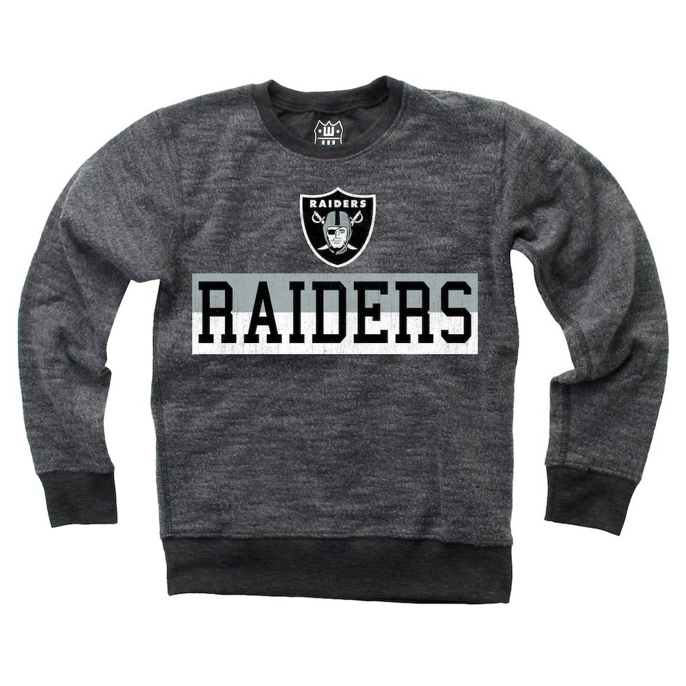 Las Vegas Raiders Wes & Willy Youth Reversible Fleece Pullover Sweatshirt Black