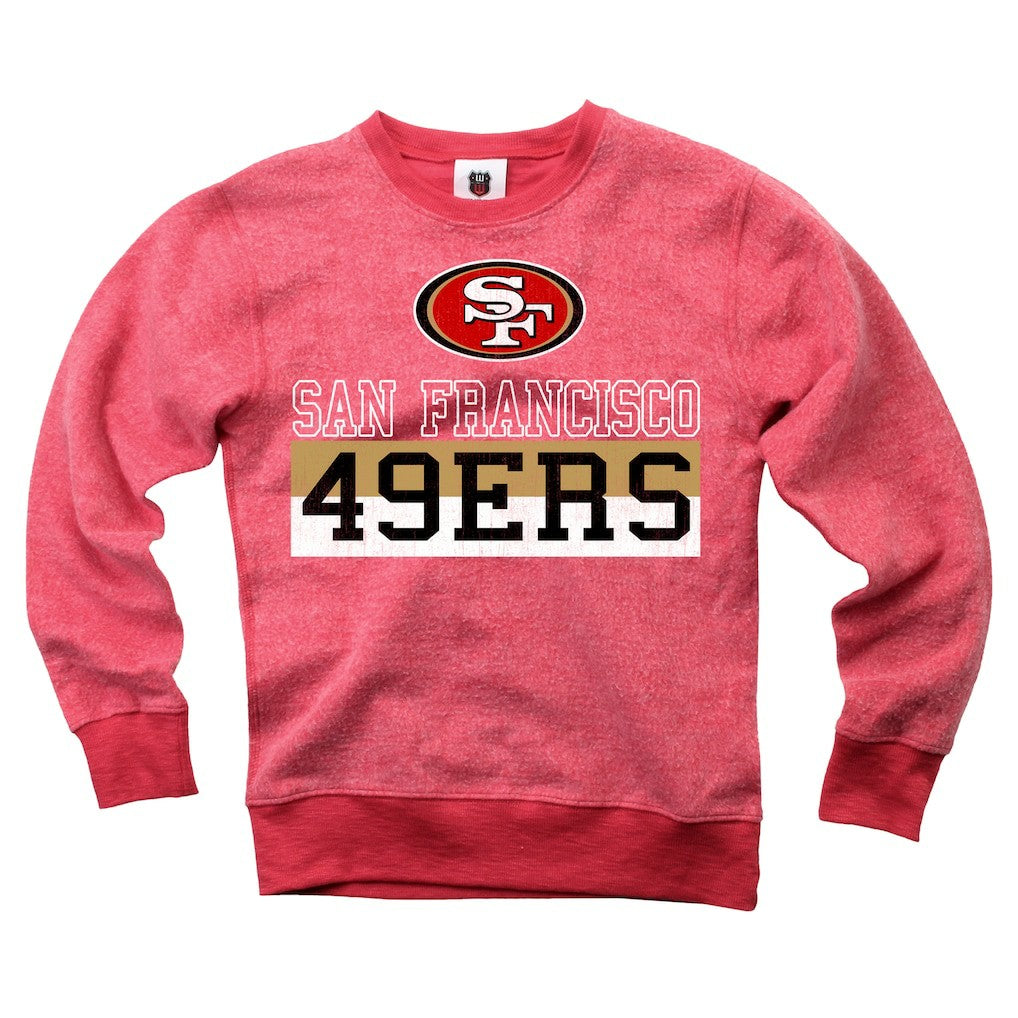 San Francisco 49ers Wes & Willy Youth Reversible Fleece Pullover Sweatshirt Scarlet