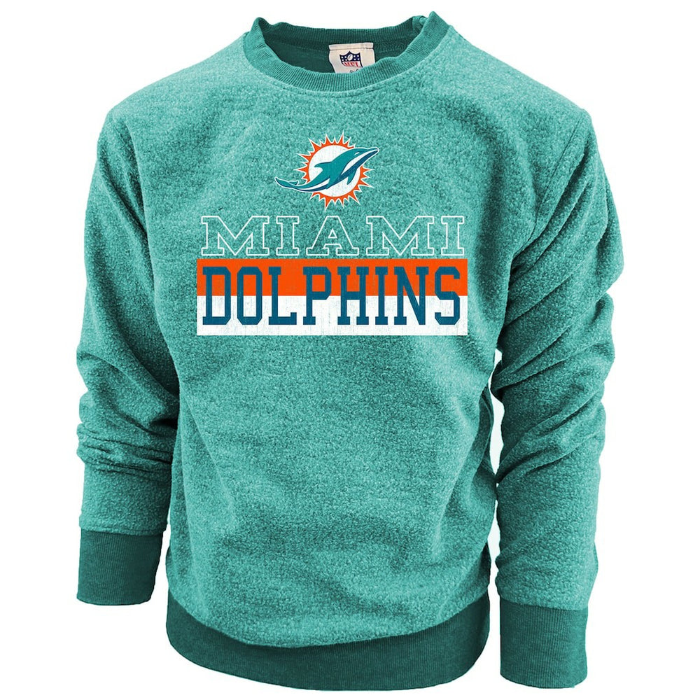 Miami Dolphins Wes & Willy Youth Reversible Fleece Pullover Sweatshirt Aqua