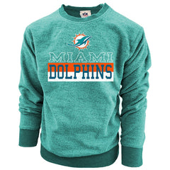 Miami Dolphins Wes & Willy Youth Reversible Fleece Pullover Sweatshirt Aqua