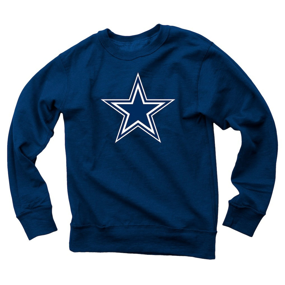 Dallas Cowboys Wes & Willy Youth Reversible Fleece Pullover Sweatshirt Navy