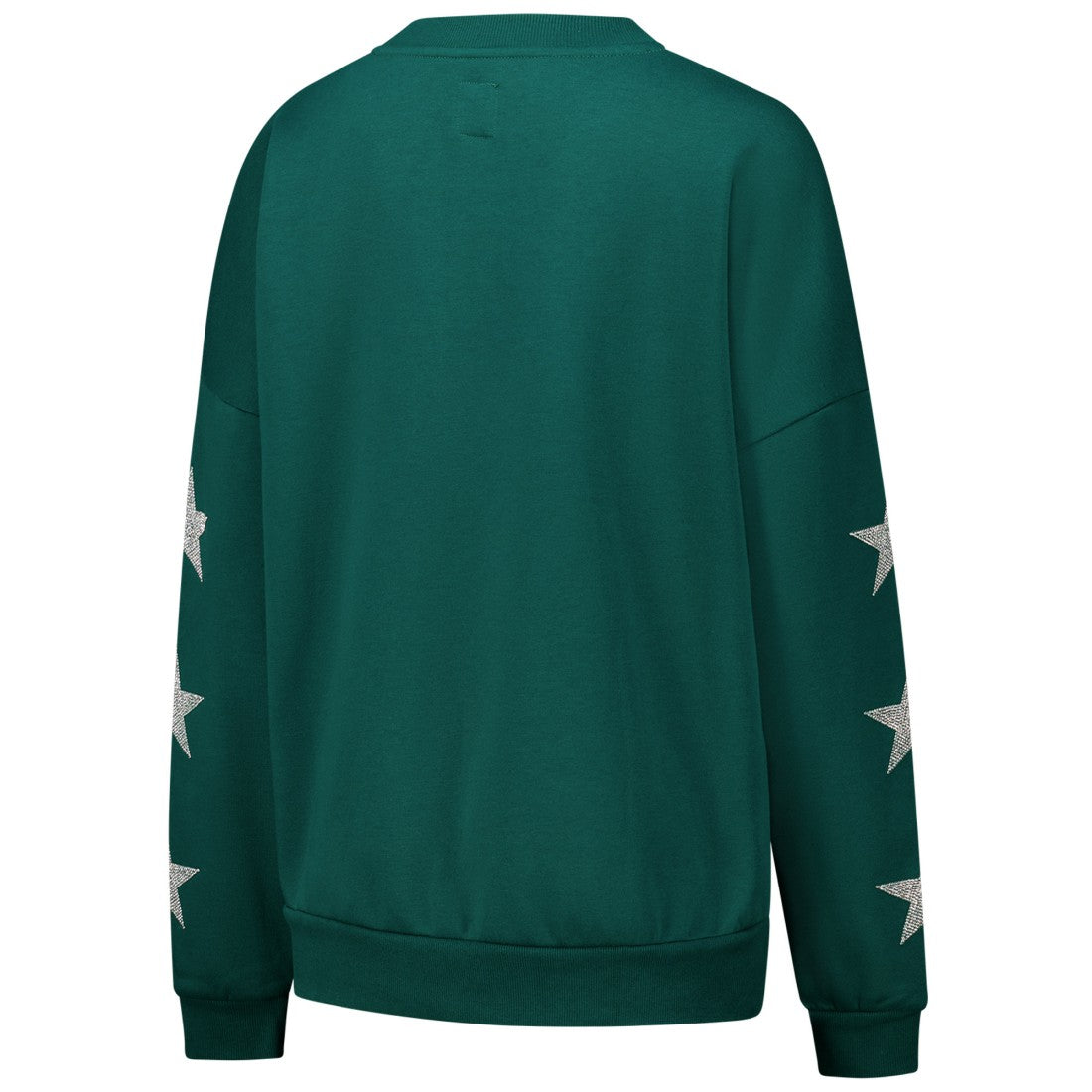 Green Bay Packers Gameday Couture Women's Rhinestone Star Sleeve Settle the Score Oversized Pullover Sweatshirt Green