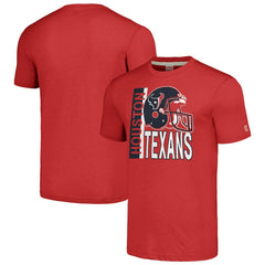Houston Texans Homage Unisex Helmet Stripe Tri-Blend T-Shirt Red