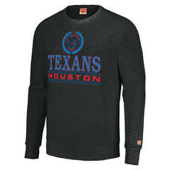 Houston Texans Homage Unisex Color Rush Crest Tri-Blend Pullover Sweatshirt Charcoal