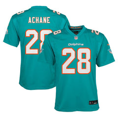 De’Von Achane Miami Dolphins Youth Game Jersey Aqua