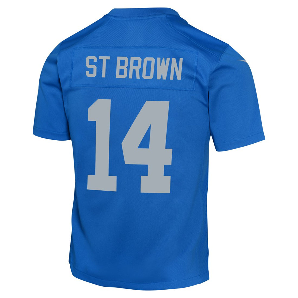 Amon-Ra St. Brown Detroit Lions Youth Game Jersey Blue