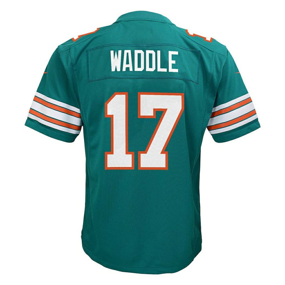 Jaylen Waddle Miami Dolphins Youth Game Jersey Aqua